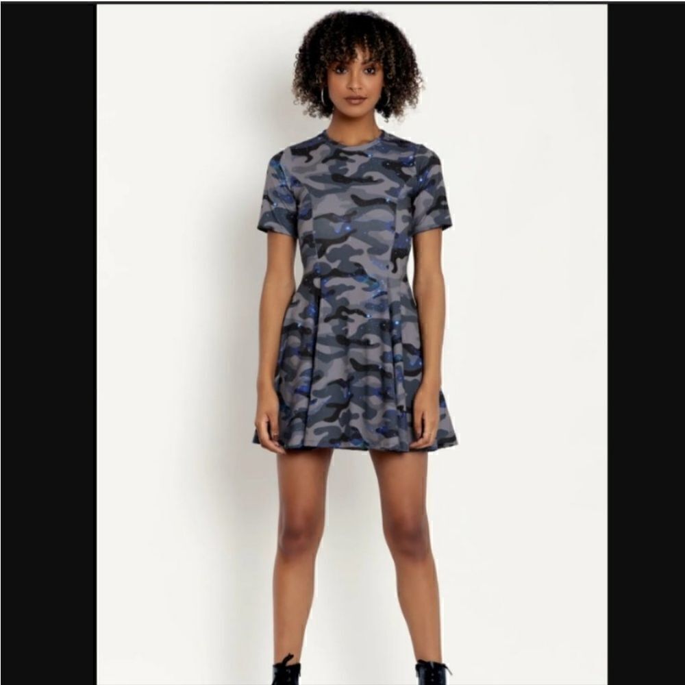 Blackmilk Galaxy Camo Evil Tee Dress